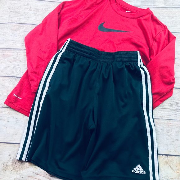 Nike Other - Boys L 14/16 Nike dri-fit LS tee + Adidas short